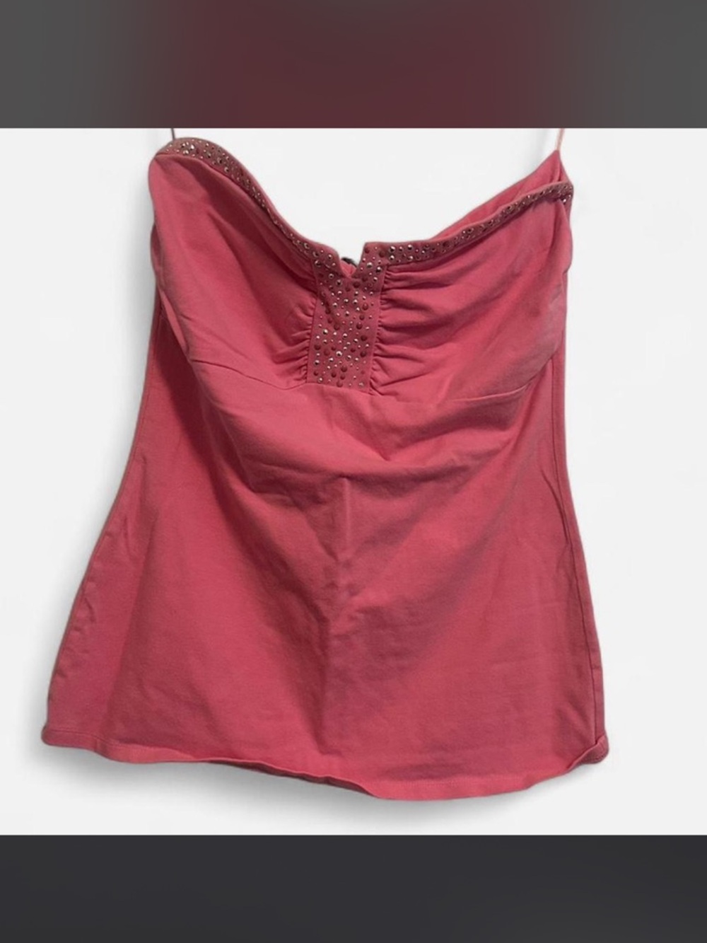 Women's Pink Embellished Sweetheart Strapless Top